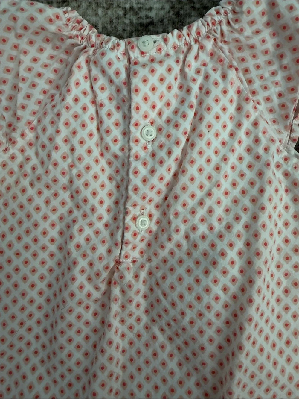 Carter's Pink and White Printed Cotton Dress with Bow Accent